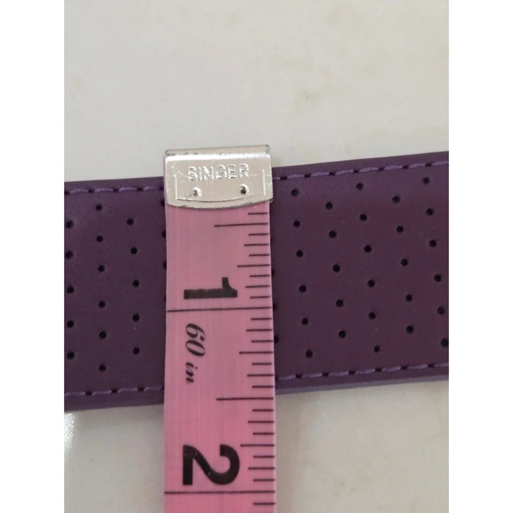 Nike Golf Belt S Purple White Reversible Perforated Leather Silver Swoosh Buckle